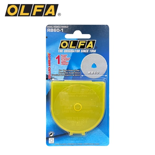 OLFA 올파 커터 칼 로터리 원형커터 RTY-3G 리필 칼심 RB60-1 공예 재단