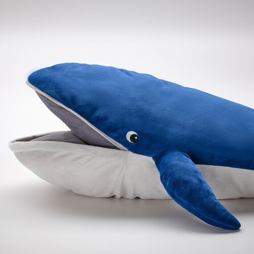 이케아 블로빙아드 파란 고래 대형 100cm 인형 애착 봉제 수면 어린이